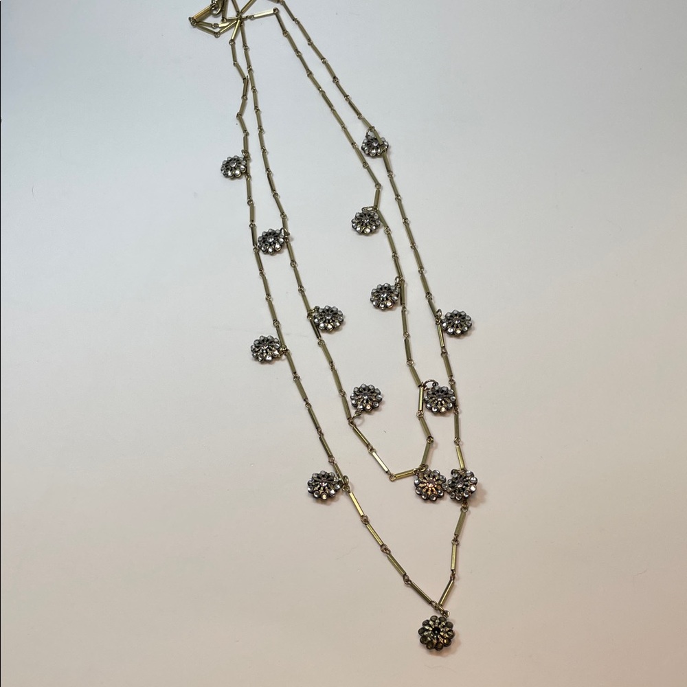 Elegant Gold and Silver Floral Necklace